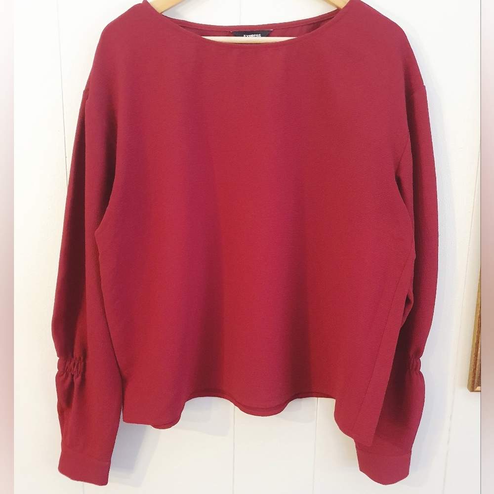 Express Statement Sleeve Blouse| Red | Size XL